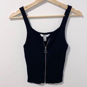 Black Zip Up Top